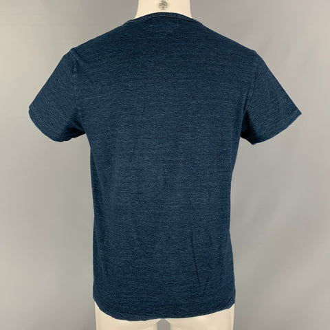 RRL by RALPH LAUREN Size M Indigo Solid Cotton One pocket T-shirt
