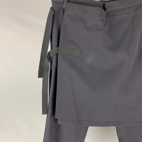 DRIES VAN NOTEN Size 34 Navy Twill Wool Cotton Casual Pants