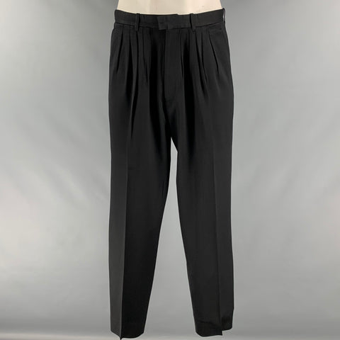 KENZO Size L Black Wool Cropped Suit