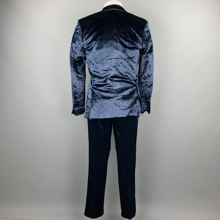 PAUL SMITH Size 38 Navy Velvet Notch Lapel Suit