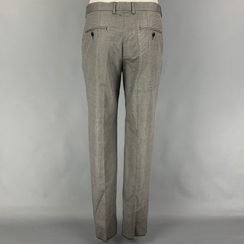 LOVE MOSCHINO Size 40 Black Grey Nailhead Cotton Blend Notch Lapel Suit