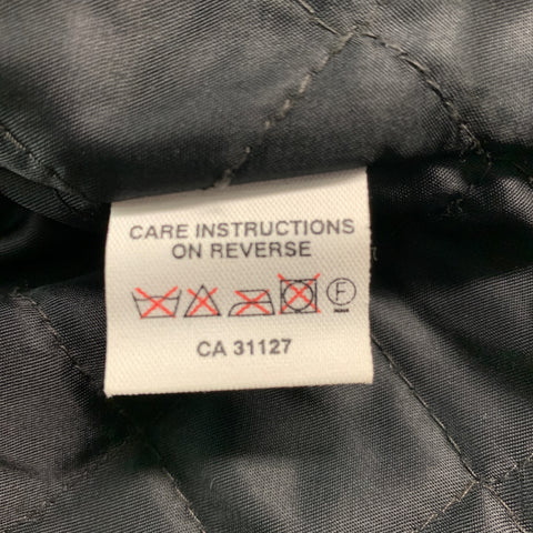 DONNA KARAN Taille S Veste zippée en cuir massif noir