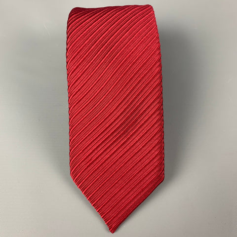 HARVIE & HUDSON Burgundy Textured Silk Tie