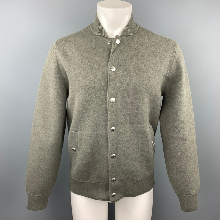 BRUNELLO CUCINELLI  Size 38 Moss Green Wool Blend Jacket