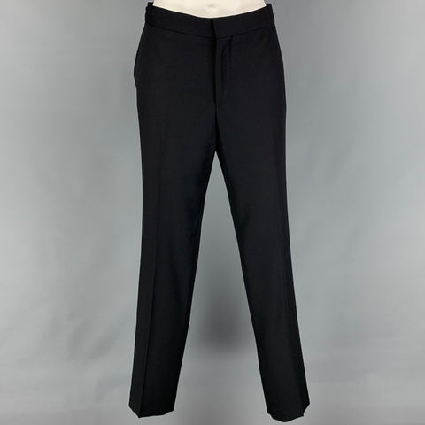 THE KOOPLES Size 36 Black Wool Peak Lapel Fitted Tuxedo Suit