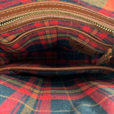 WILL Sac bandoulière en toile avec bordure en cuir olive