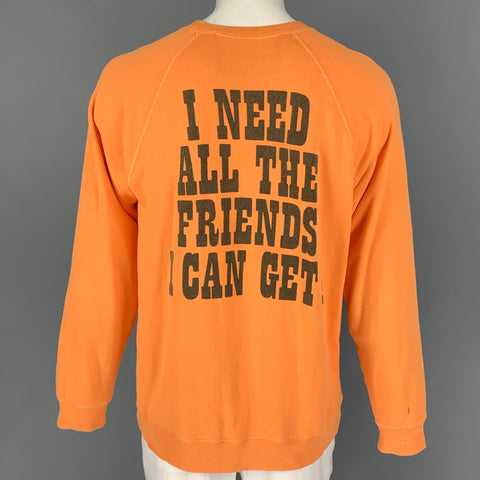 MARC JACOBS x PEANUTS Size L Orange Black Graphic Cotton Crew-Neck Sweatshirt