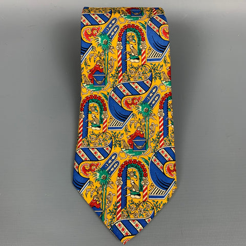 SALVATORE FERRAGAMO Multi-Color Print Silk Tie