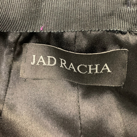 JAD RACHA Size S Black Textured Pencil Below Knee Skirt