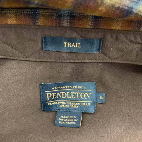 PENDLETON Size S Brown Plaid Button Up Long Sleeve Shirt