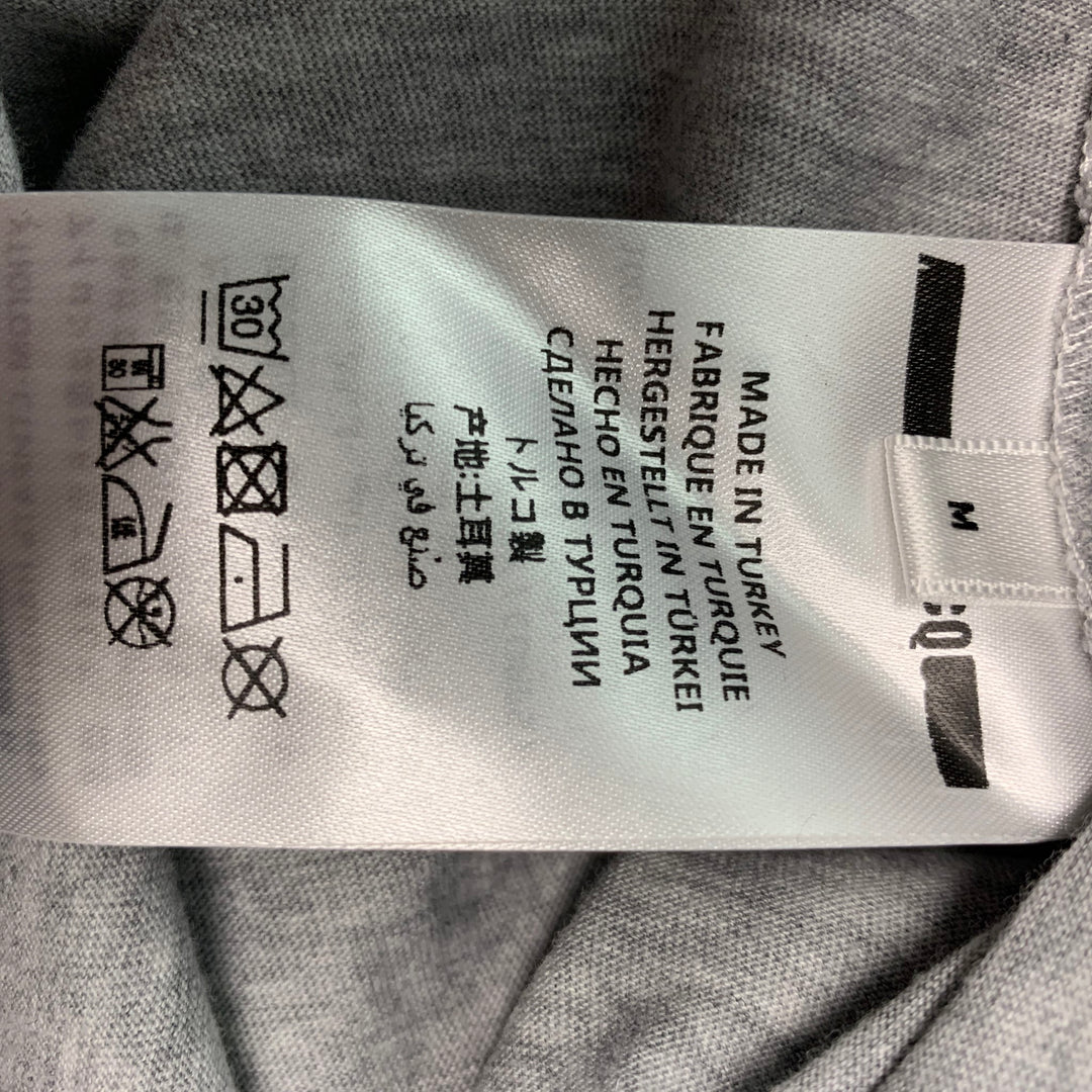 ALEXANDER MCQUEEN Size M Grey Black Applique Cotton Short Sleeve T-shirt