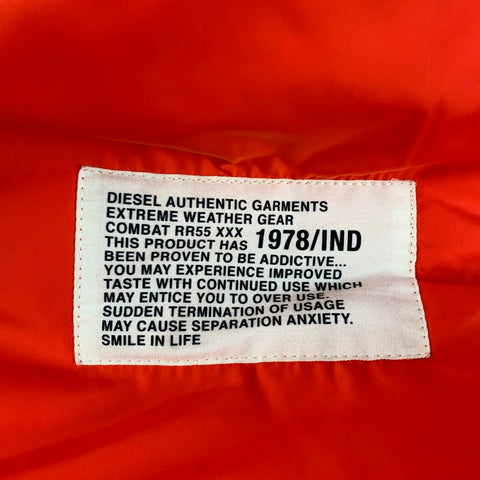 DIESEL Size XL Black White Patches Nylon Reversible Jacket