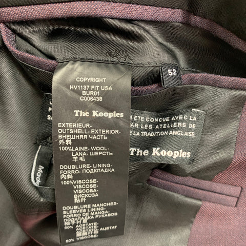 THE KOOPLES Size 42 Purple Wool Peak Lapel Sport Coat