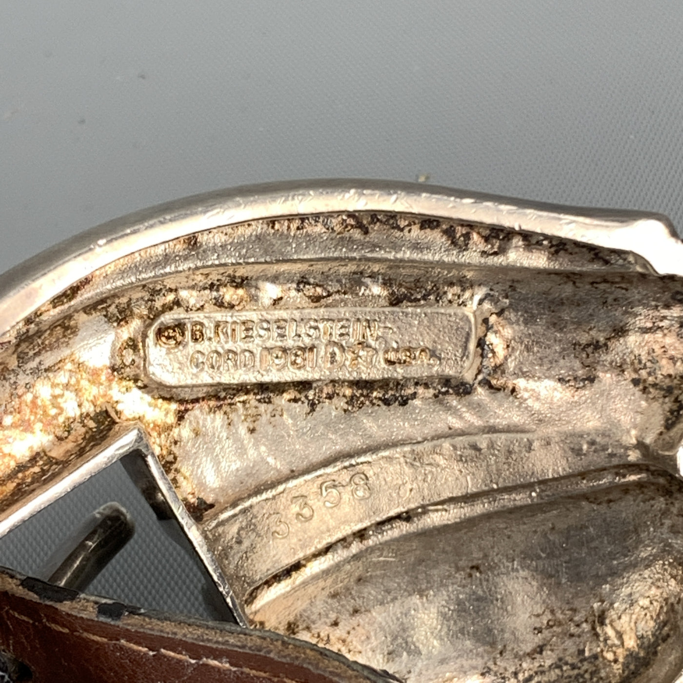 KIESELSTEIN-CORD Black S Lizard Leather Sterling Silver Buckle Western Belt