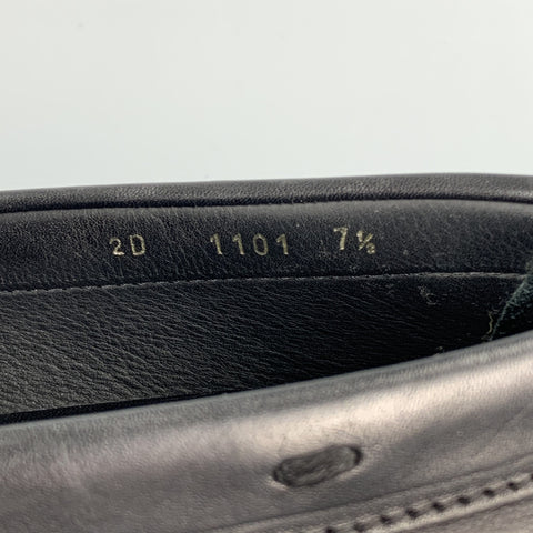 PRADA Size 8.5 Black Leather Drivers Loafers