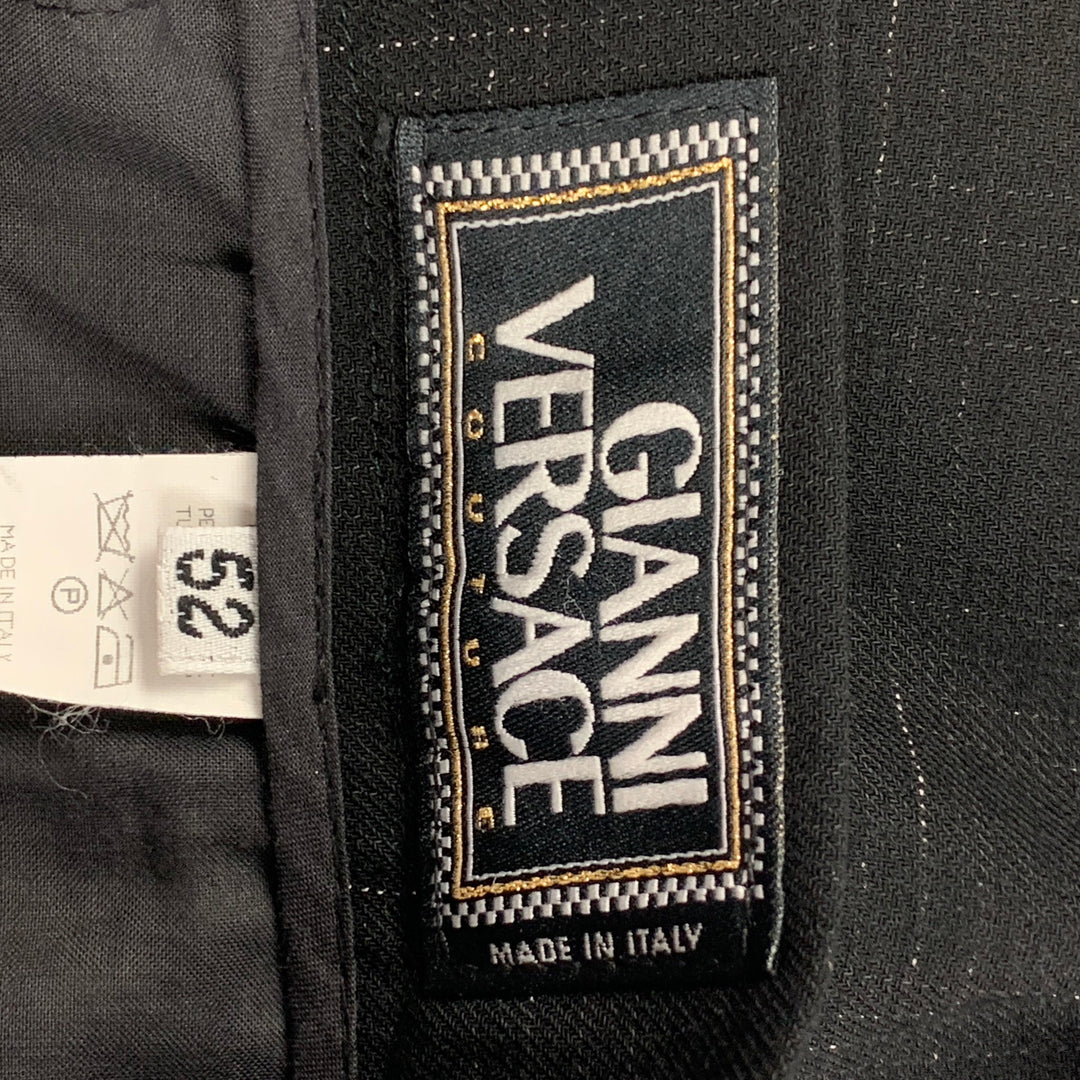 Vintage GIANNI VERSACE Talla 36 Pantalones de vestir de lana con estampado  negro