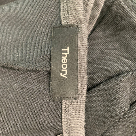 THEORY Size S Grey Black Color Block Modal Blend Henley T-shirt