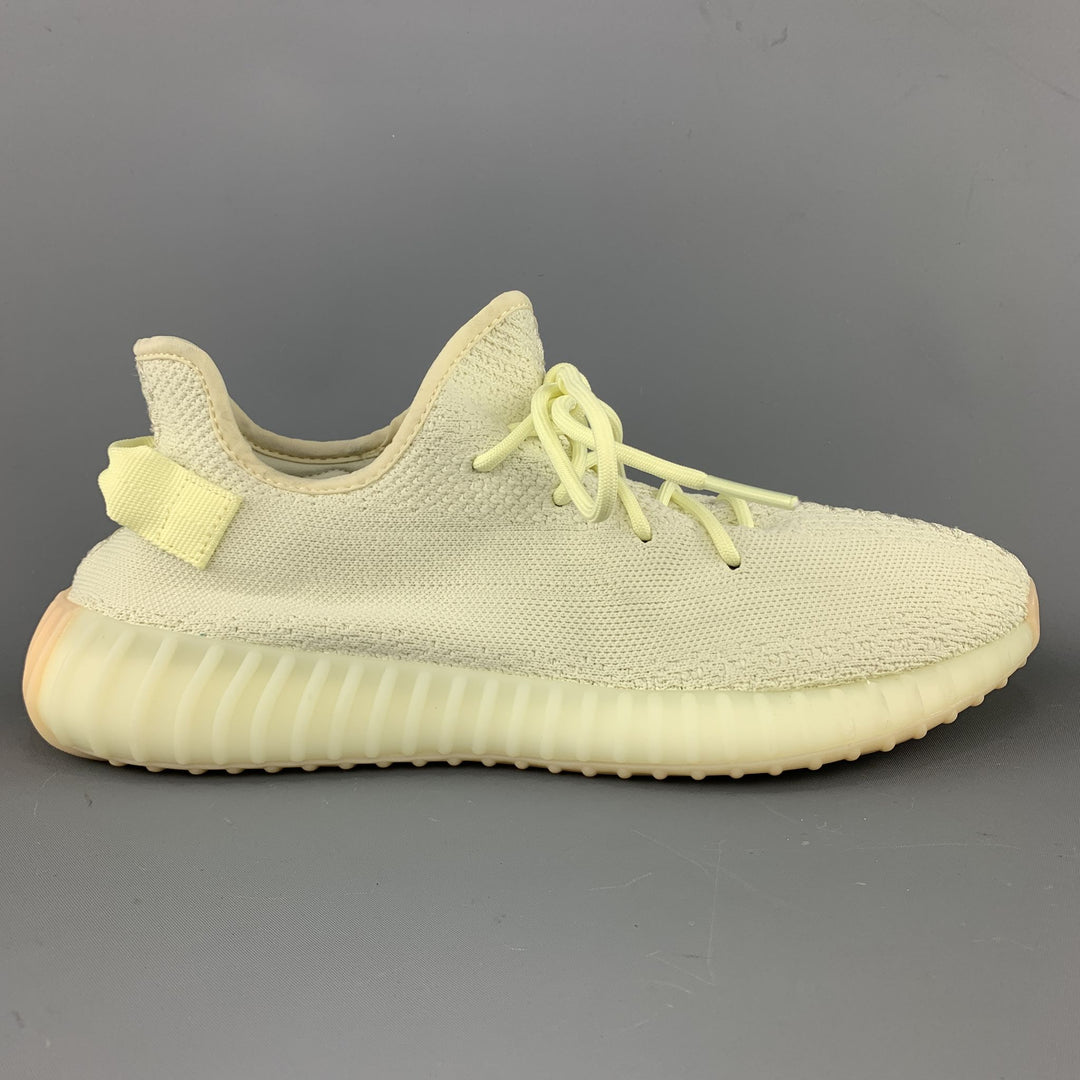 YEEZY X ADIDAS Boost 350 V2 Talla 12 Zapatillas de deporte con cordones de nailon sólido amarillo mantequilla