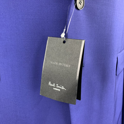 PAUL SMITH Size 44 Regular Royal Blue Wool / Mohair Suit