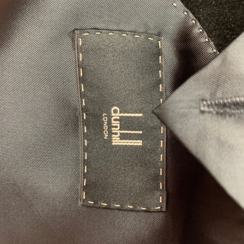 DUNHILL Size 42 Regular Black Velvet Cotton Peak Lapel Sport Coat