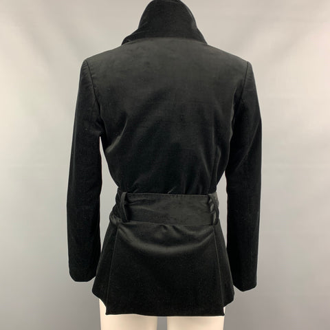 VIVIENNE WESTWOOD RED LABEL Size 2 Black Velvet Belted Jacket