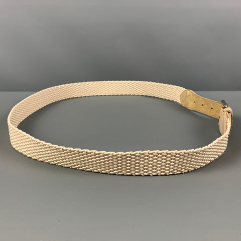 Ceinture en cuir tissé crème VINTAGE taille M