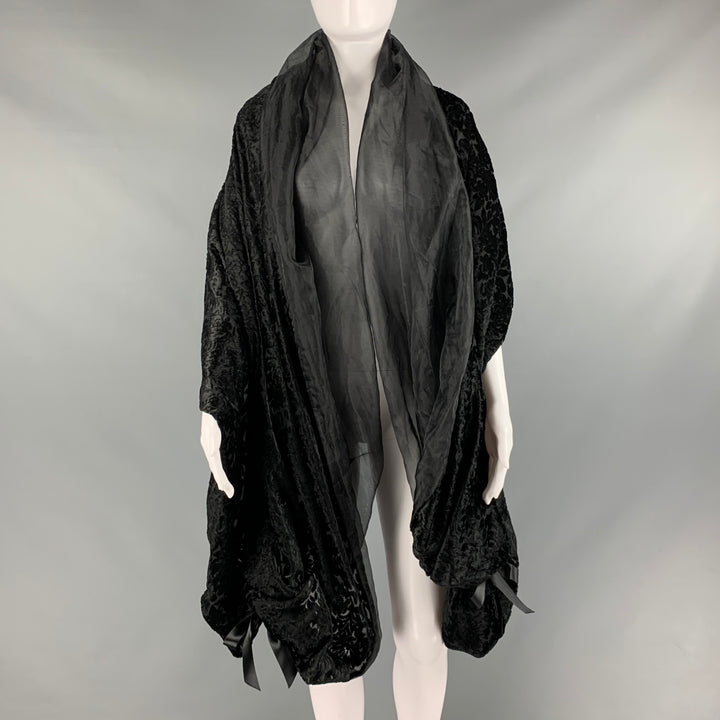 VINTAGE Black Burnished Velvet Scarves