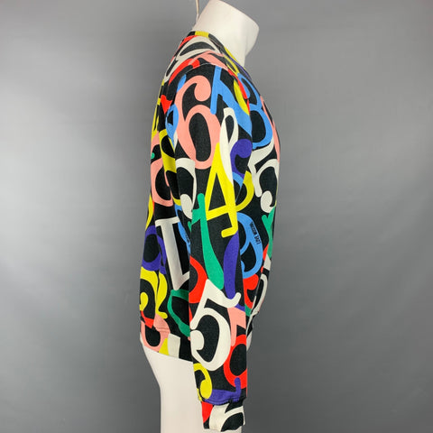 LOVE MOSCHINO Sudadera con cuello redondo y estampado multicolor Talla S