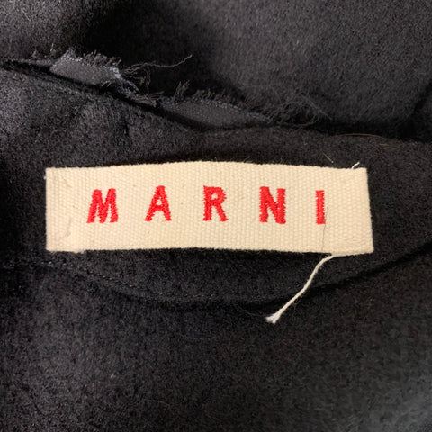 MARNI Size 8 Black Wool &  Nylon Sleeveless Blouse