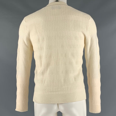 THE KOOPLES Taille M Pull à col rond en laine texturée blanc cassé en polyester