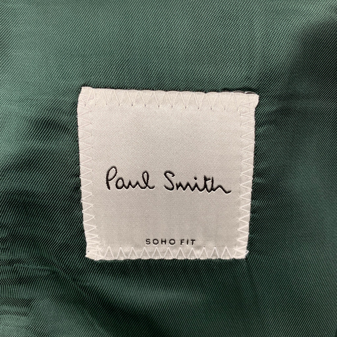 PAUL SMITH "Soho Fit" Size 46 Burgundy & Black Wool Peak Lapel Sport Coat