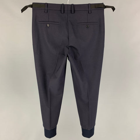 NEIL BARRETT Size 30 Navy Wool Blend Side Tabs Dress Pants