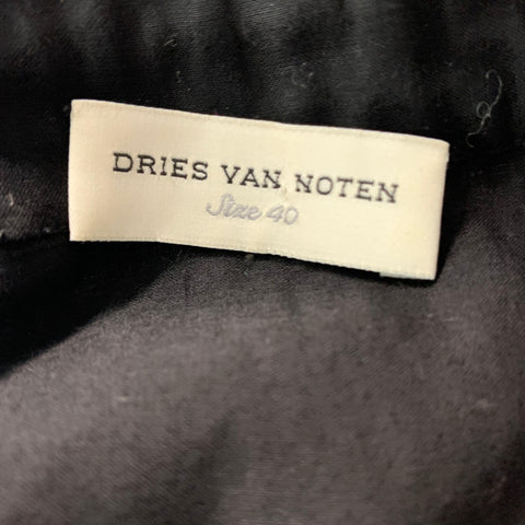 DRIES VAN NOTEN Size M Black Cotton Ruffled Sleeveless Shirt