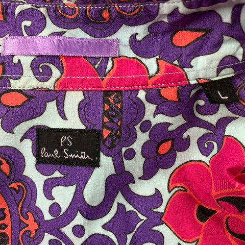 PS by PAUL SMITH Size L Multi-Color Paisley Cotton Long Sleeve Shirt