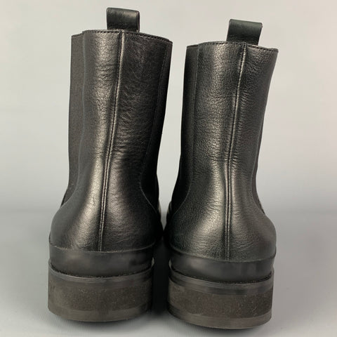 THE ROW Size 9 Black Leather Square Toe Boots