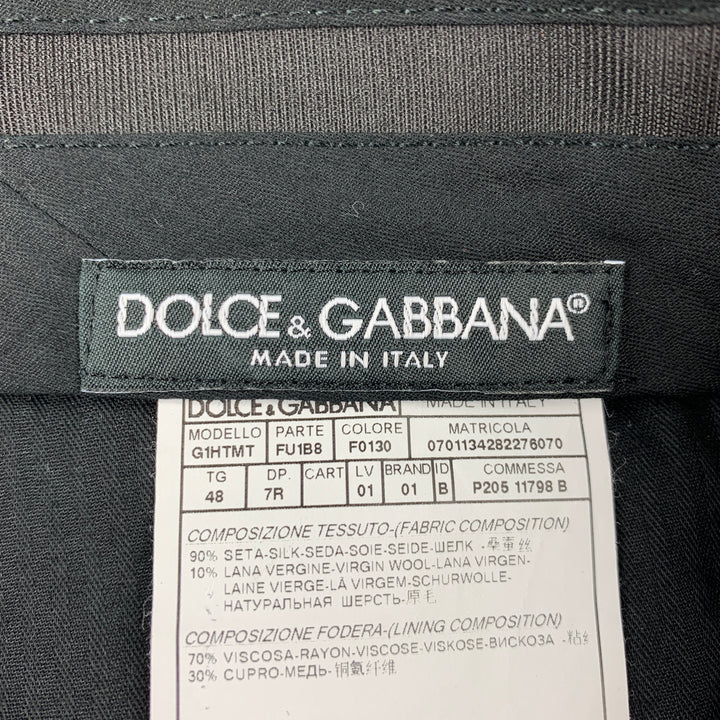 DOLCE & GABBANA Size 32 Burgundy Silk / Virgin Wool Low Rise Dress Pants