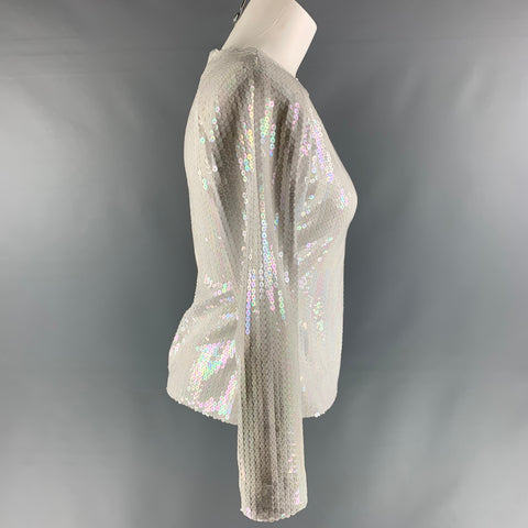 CAROL McCLELLAR Size M White Long Sleeve Blouse