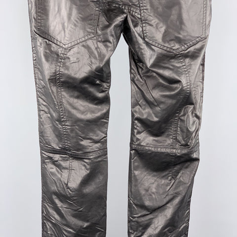DSQUARED2 Size 30 Black Pleather Biker Casual Pants