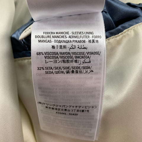 GUCCI FW 2017 Size 36 Blue Metallic Stripe Lamb Leather Bomber Jacket