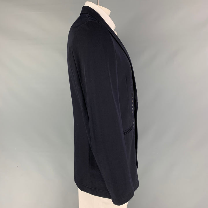COMME des GARCONS HOMME PLUS EVERGREEN Size L Navy Studded Wool Sport Coat