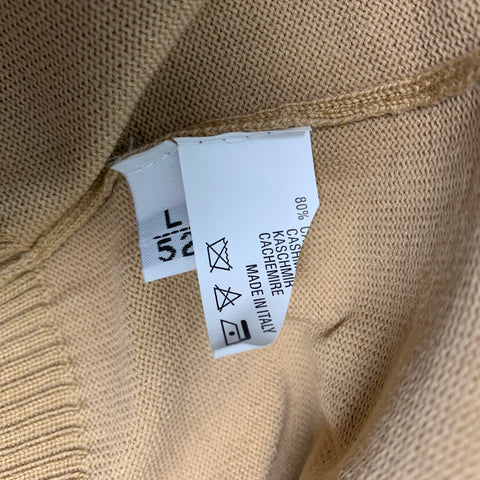KITON Size L Beige Cashmere Silk V-Neck Cardigan