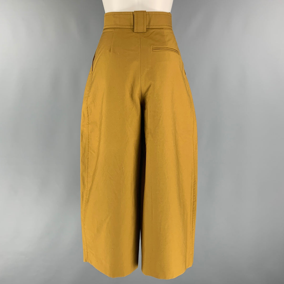 KHAITE Size 0 Camel Cotton Wide Leg Dress Pants
