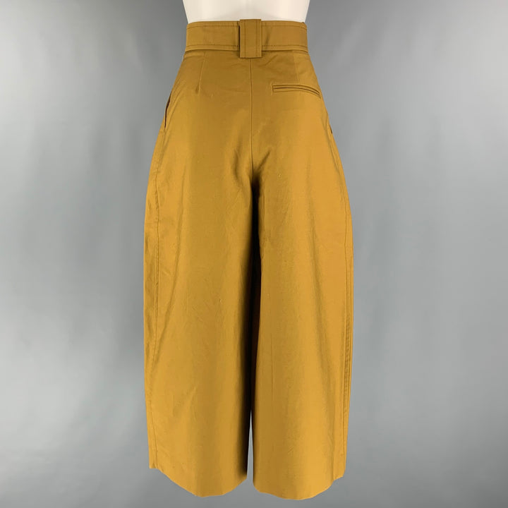 KHAITE Size 0 Camel Cotton Wide Leg Dress Pants