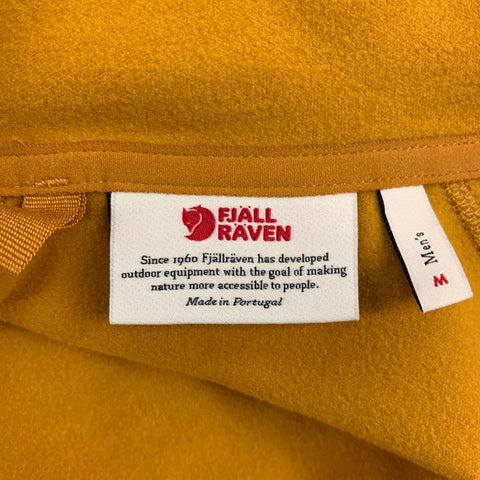 FJALLRAVEN Size M Mustard Fleece Hoodie Sweatshirt