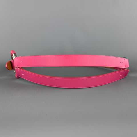 RALPH LAUREN Size M Fuchsia Pink Leather Loop 3 Strap Belt