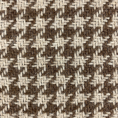 HAYWARD LONDON Brown & Beige Houndstooth Woven Alpaca Fringe Scarf