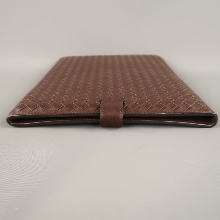 BOTTEGA VENETA Brown Intrecciato Woven Leather Ipad Tablet Case