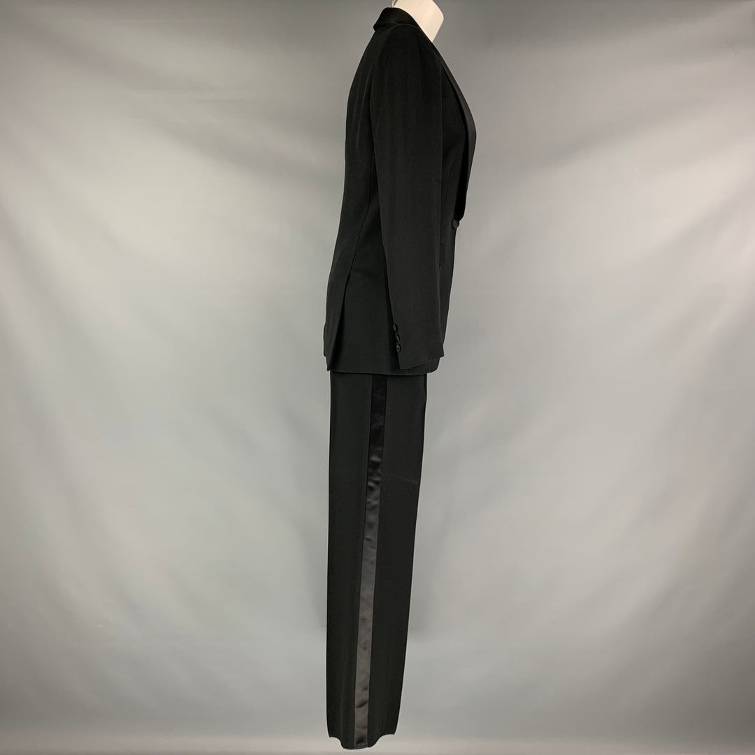 VIKTOR & ROLF Size 4 Black Rayon Acetate Tuxedo Pants Suit