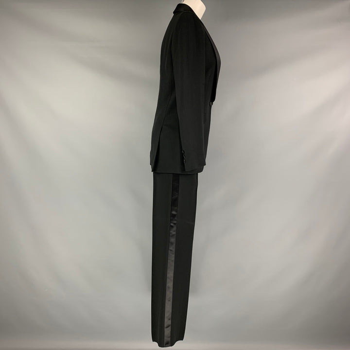 VIKTOR & ROLF Size 4 Black Rayon Acetate Tuxedo Pants Suit