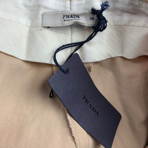 PRADA Size 2 Khaki Cotton Chino Wide Leg Casual Pants
